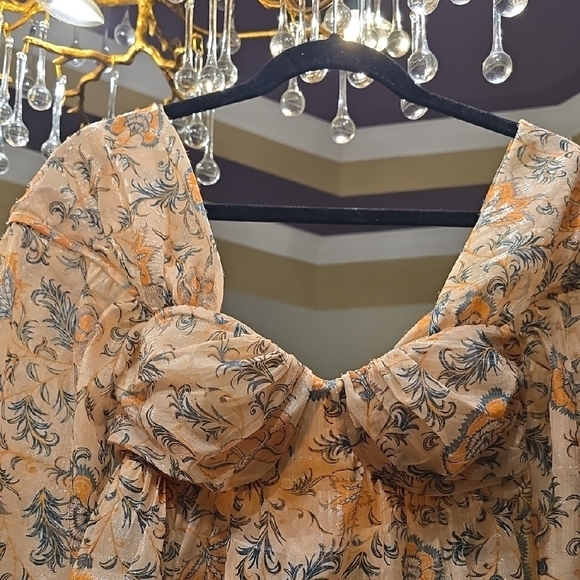 House of Harlow 1960 Floral Puff Sleeve Blouse - Picture 6 of 16